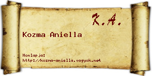 Kozma Aniella névjegykártya